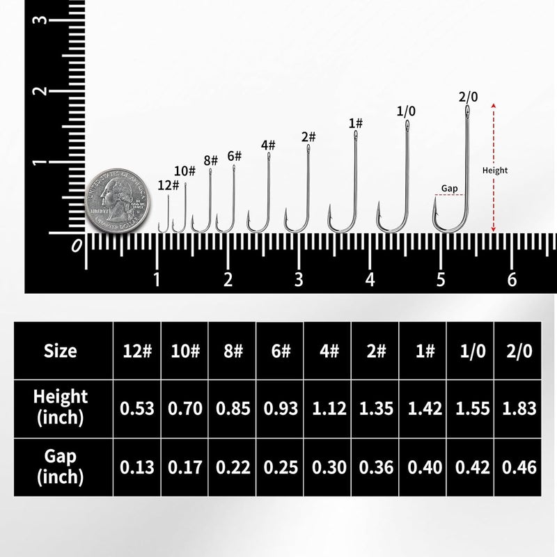 FishTrip Crappie Panfish Fishing Hooks-100pcs Aberdeen Hooks Long Shank Light Wire for Sunfish Small Bass Trout Freshwater Size 16# 14# 12# 10# 8# 6# 4# 2# 1# 1/0 2/0 3/0 4/0 5/0 6/0 - Image 5
